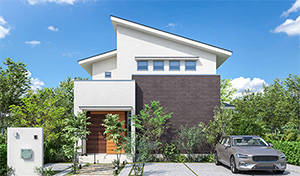 大阪 北部 2階建ての木の家